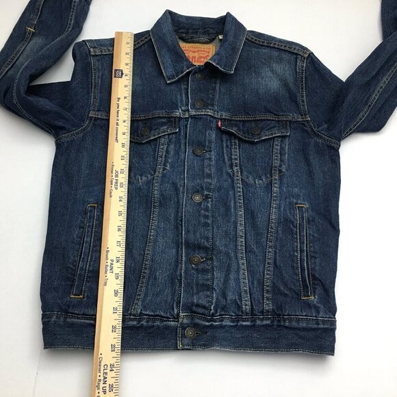 Levi's Women's Jean Jacket Dark Wash Trucker Jacket Cotton size Small - Picture 7 of 9